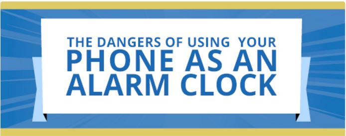 Sign - dangers of using cell phone as alarm clock