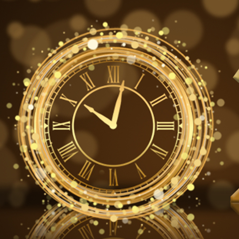 Clock - new years celebration